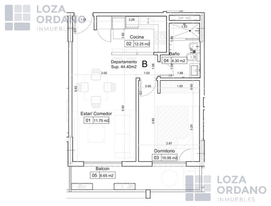 Departamento en  pozo 1 dormitorio con balcon General Paz