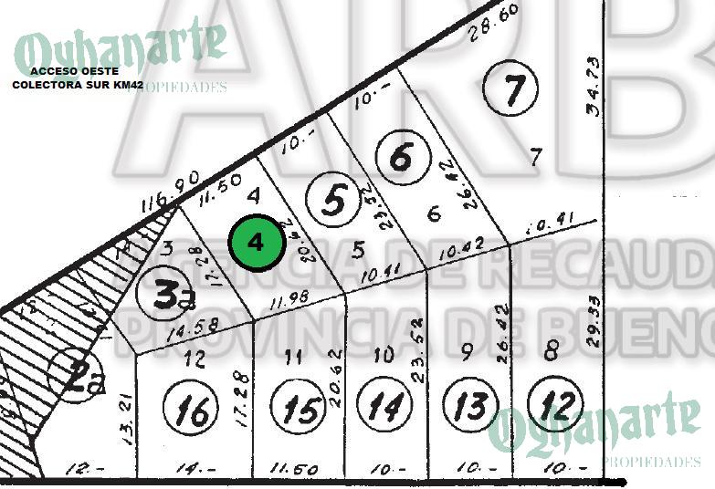 ALQUILER de LOTE sobre ACCESO OESTE km42