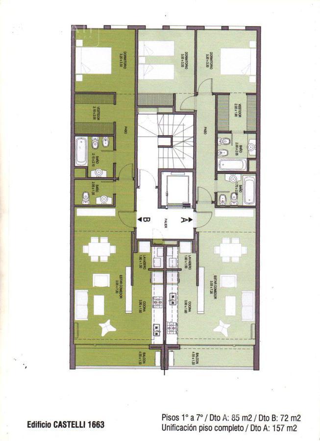 Departamento en  venta de 3 ambientes. Al frente. cochera cubierta . Baulera. Entrega Marzo de 2025