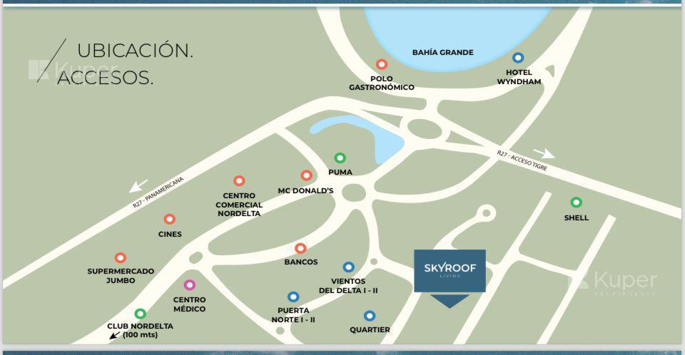 Departamento en venta en Skyroof 2 ambientes PB con jardin